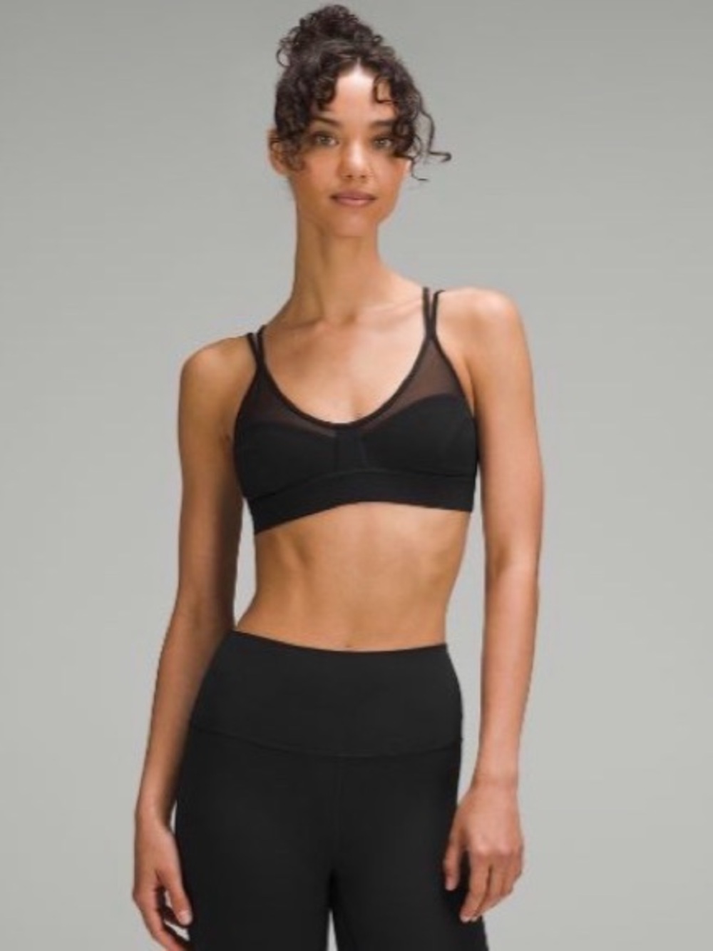 lululemon athletica Anew Bra Black Mesh-Trim Bralette